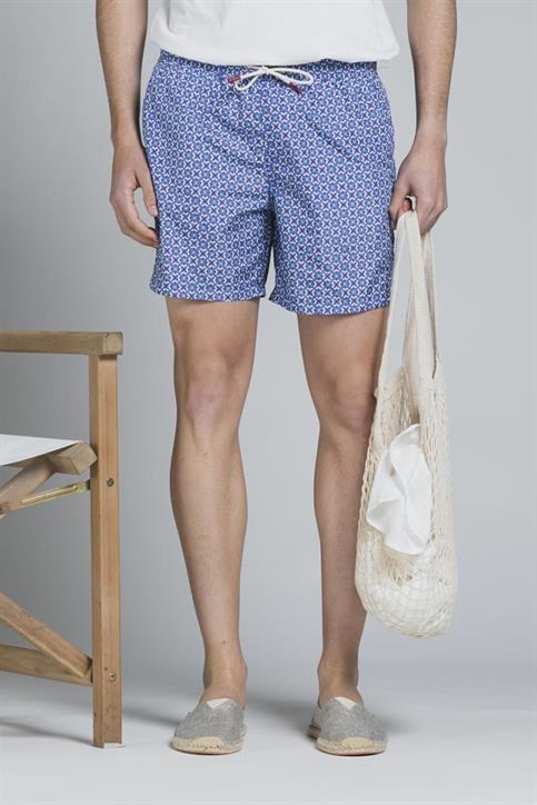 SWIMMING TRUNKS POLYESTER ALLOVER PRN BLUE