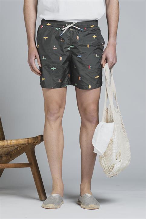 SWIMMING TRUNKS POLYESTER ALLOVER PRN MIL.GREEN