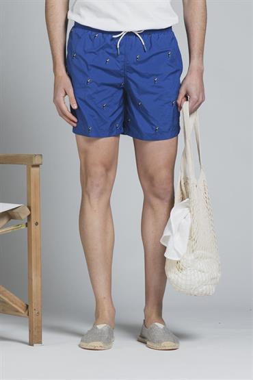 SWIMMING TRUNKS POLYESTER EMBROIDERY ROYAL