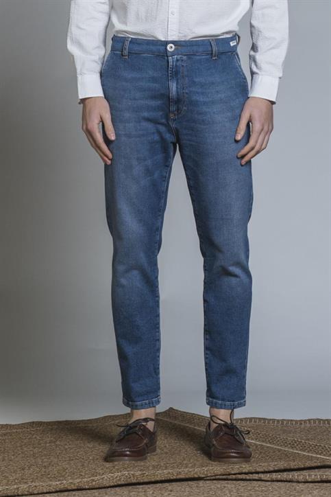 CHINO LONG COMF.DENIM MID.BLUE