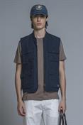 GILET ZIP TWILL STRETCH STONE WASH NAVY