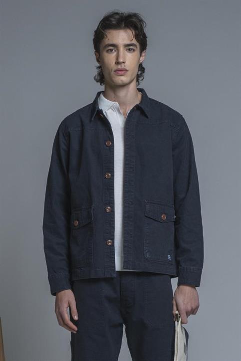 WORK JKT CANVAS F/D NAVY