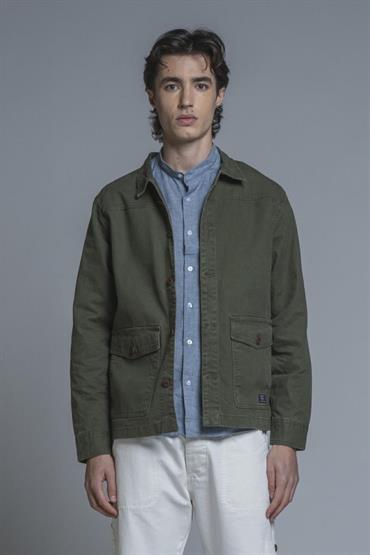 WORK JKT CANVAS F/D MIL.GREEN