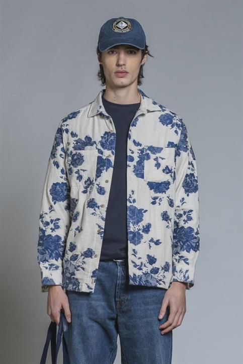 OVERSHIRT JKT COMF. COTTON/LINEN SOFT WASH OFF WHITE