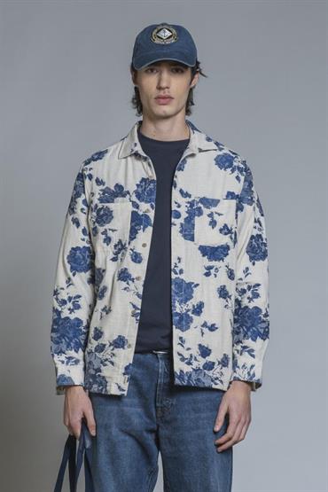 OVERSHIRT JKT COMF. COTTON/LINEN SOFT WASH OFF WHITE