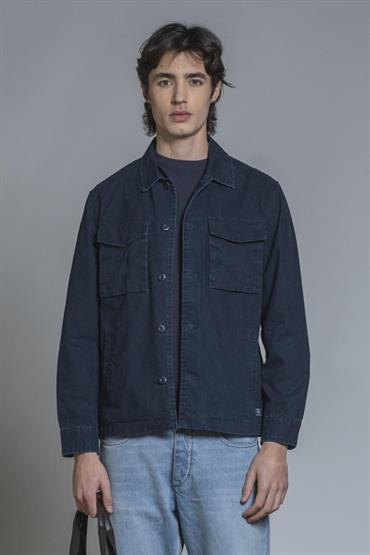 OVERSHIRT JKT COTTON SLUB STONE WASH NAVY
