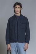 OVERSHIRT JKT COTTON SLUB STONE WASH NAVY