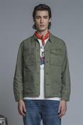 OVERSHIRT JKT COTTON SLUB STONE WASH MIL.GREEN