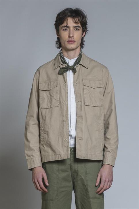 OVERSHIRT JKT COTTON SLUB STONE WASH DESERT