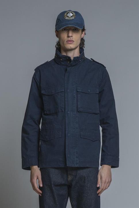 FIELD JKT COTTON SLUB STONE WASH NAVY