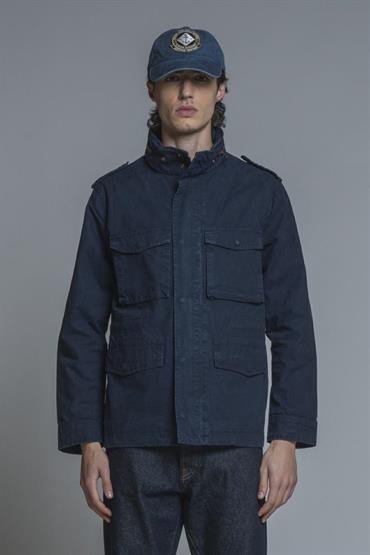 FIELD JKT COTTON SLUB STONE WASH NAVY