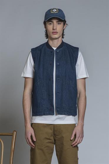 GILET DENIM WASH SP1 DK.BLUE