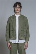 BOMBER JKT COTTON SLUB STONE WASH MIL.GREEN