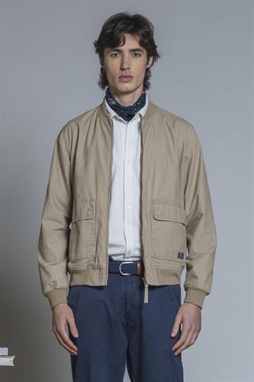 BOMBER JKT COTTON SLUB STONE WASH DESERT
