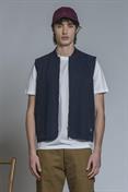 GILET ZIP COTTON SLUB STONE WASH NAVY