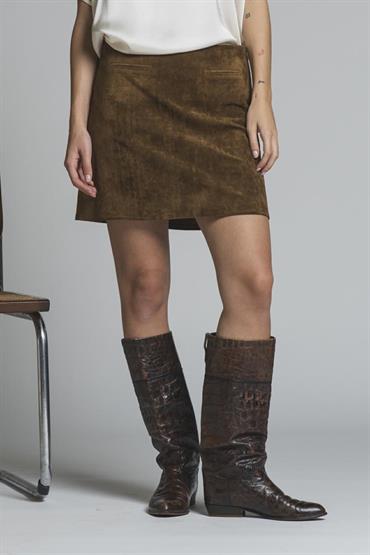 SKIRT SHORT ECO-SUEDE NUT
