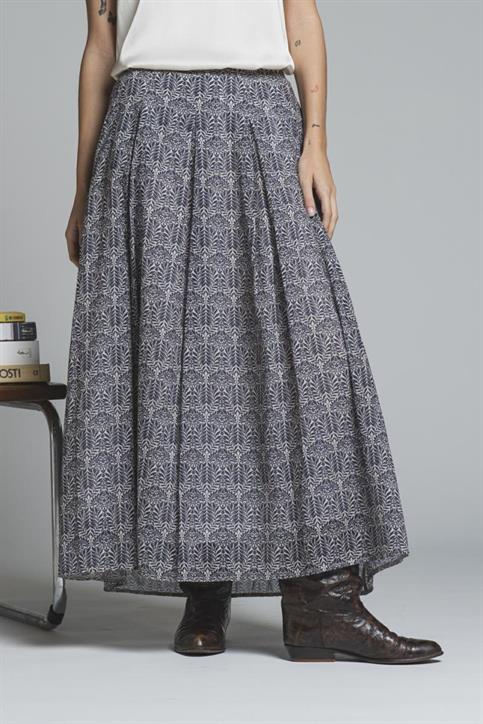 SKIRT LONG MUSSOLA ALLOVER PRINT MULTICOLOR