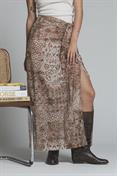 SKIRT LONG MUSSOLA ALLOVER PRINT MULTICOLOR