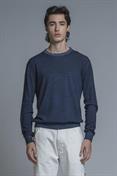 SWEATER ROUND NECK L/S COTTON C/D NAVY