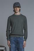 SWEATER ROUND NECK L/S COTTON C/D DK.GREEN