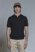 SWEATER POLO SKIPPER S/S CTN CREPE SOFT WASH BLACK