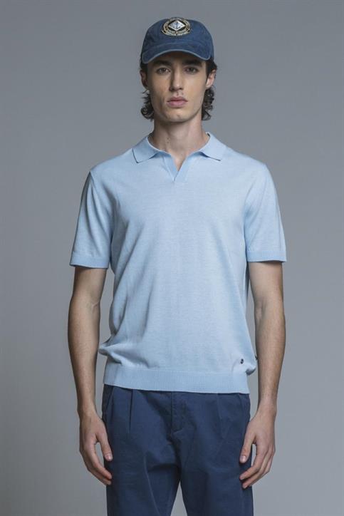 SWEATER POLO SKIPPER S/S CTN CREPE SOFT WASH SKY
