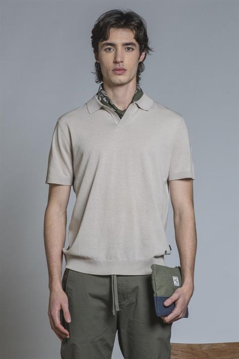 SWEATER POLO SKIPPER S/S CTN CREPE SOFT WASH ECRU