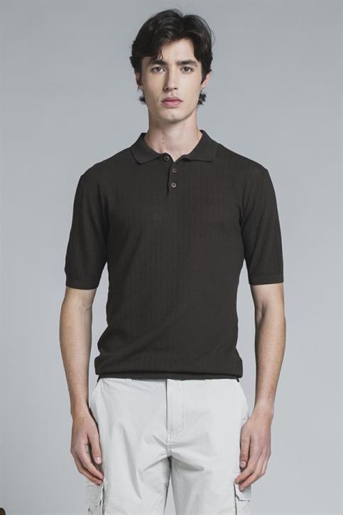 SWEATER POLO S/S CTN SOFT WASH Y/D CHOCOLATE