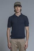 SWEATER POLO S/S COTTON CREPE SOFT WASH NAVY
