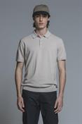 SWEATER POLO S/S CTN CREPE SOFT WASH Y/D ECRU