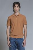 SWEATER POLO S/S CTN RICE STICH SOFT WASH Y/D DK.OCRA