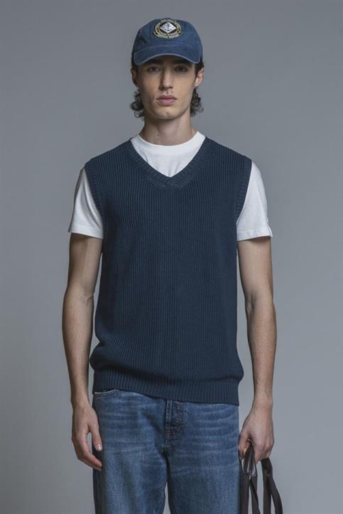 GILET COTTON SOFT WASH Y/D NAVY