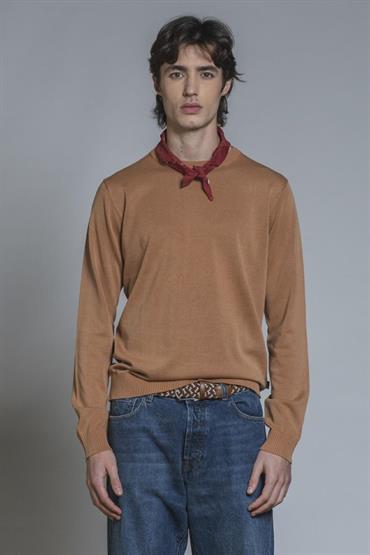 SWEATER ROUND NECK L/S CTN ACID WASH DK.OCRA