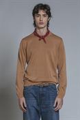 SWEATER ROUND NECK L/S CTN ACID WASH DK.OCRA