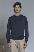 SWEATER ROUND NECK L/S CTN ACID WASH NAVY