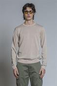 SWEATER ROUND NECK L/S CTN ACID WASH ECRU