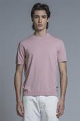 SWEATER ROUND NECK S/S CTN CREPE SOFT WASH F/D PINK