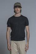 SWEATER ROUND NECK S/S MIX.LINEN SOFT WASH BLACK