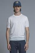 SWEATER ROUND NECK S/S MIX.LINEN SOFT WASH WHITE