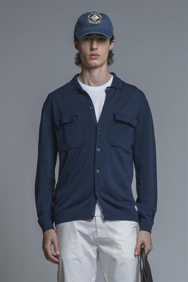 SWEATER OVERSHIRT COTTON SOFT WASH Y/D NAVY