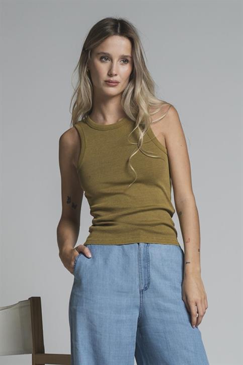 TOP VEST JERSEY ACID WASH OIL