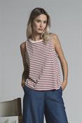 TOP VEST JERSEY Y/D BORDEAUX STRIPE