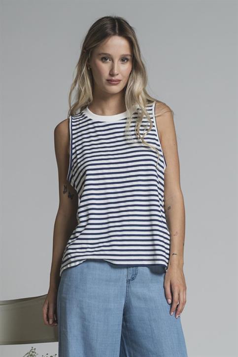 TOP VEST JERSEY Y/D BLUE STRIPE