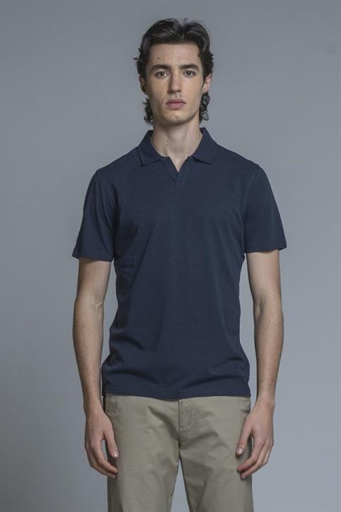 POLO SKIPPER S/S COTTON/LINEN SOFT WASH NAVY