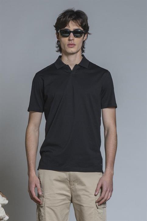POLO SKIPPER S/S MERCERIZED JERSEY BLACK