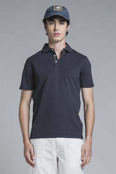 POLO FRENCH COLLAR S/S PIQUET STRETCH G/D NAVY