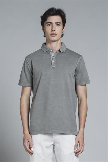 POLO FRENCH COLLAR S/S PIQUET STRETCH G/D GREY