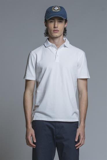 POLO FRENCH COLLAR S/S PIQUET STRETCH G/D WHITE