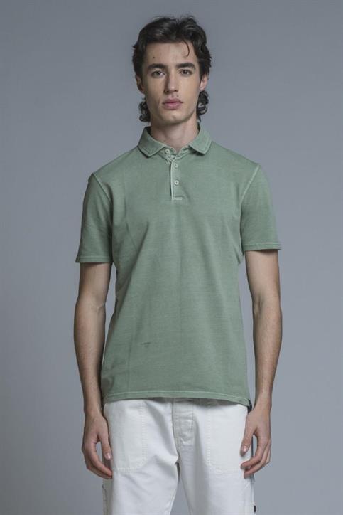 POLO FRENCH COLLAR S/S PIQUET STRETCH G/D LT.GREEN