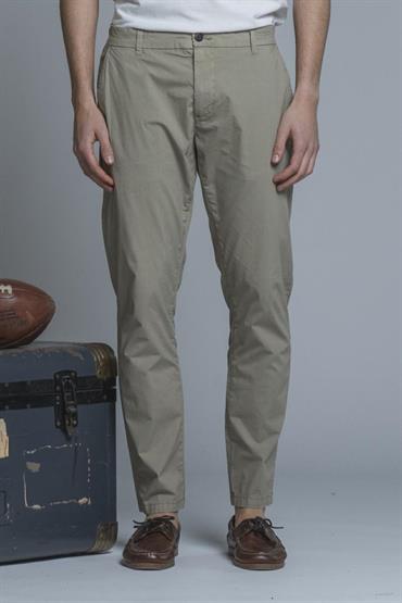 CHINO LONG SLIM POPELINE STRETCH G/D TAUPE